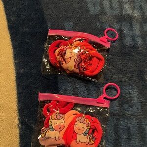 Unicorn Hair Accessories with Pink Zipper
